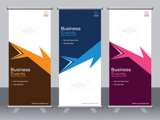 Business banner roll up set,standee banner template,Modern banner.