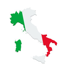 Italy Flag Vector Map