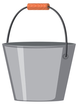 gray bucket with orange handle clip art preview