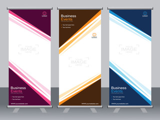Business banner roll up set,standee banner template,Modern banner.