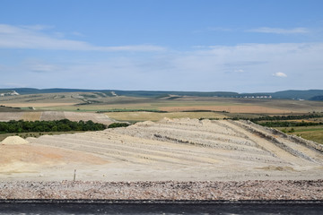 Construction of new road and transport interchange. Work on reinforced concrete structures and road...