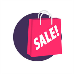 Sale Advertisement Shopping Bag Icon Round Background