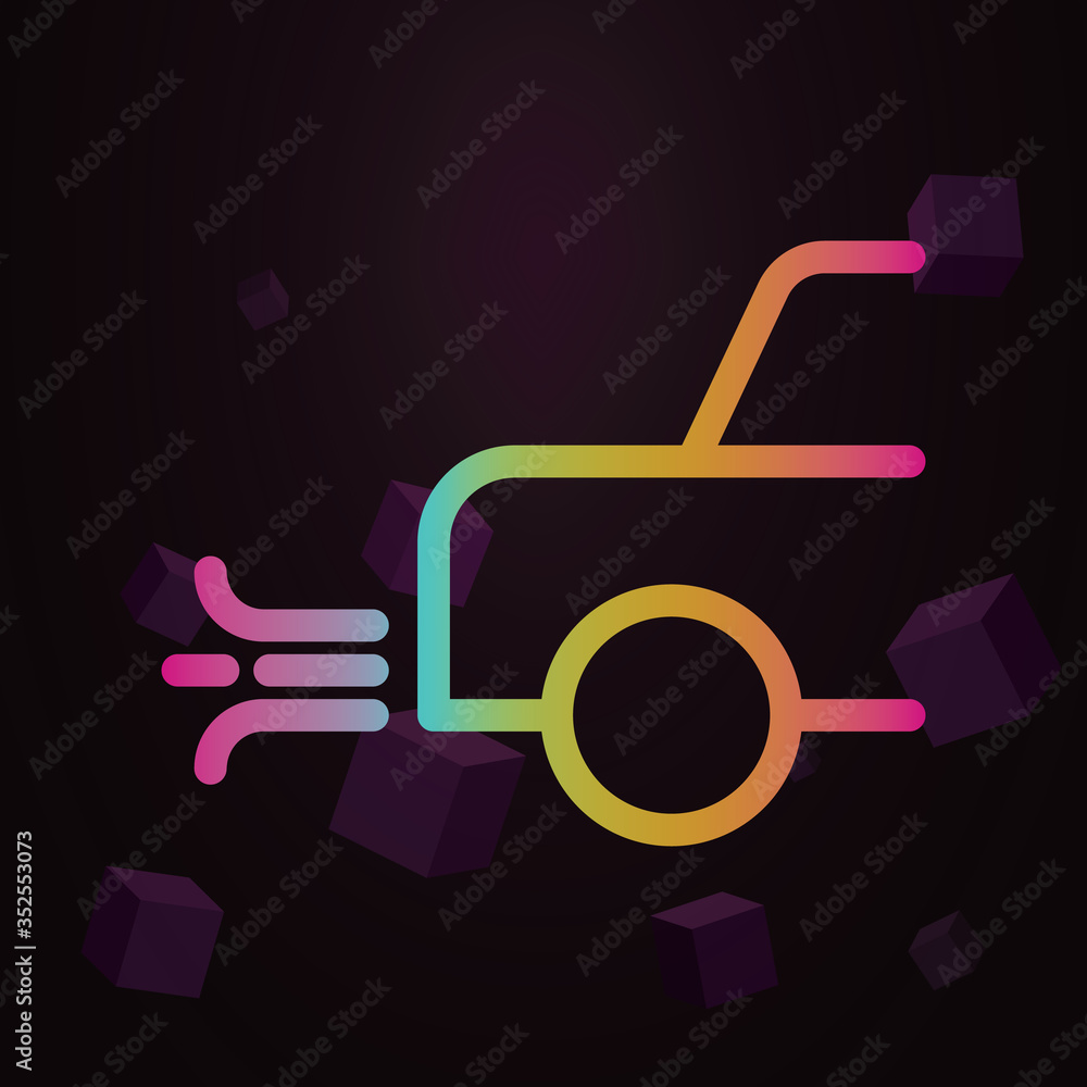 Aufkleber car, smoke line vector nolan icon simple thin line, outline vector of pollution icons for ui and ux,