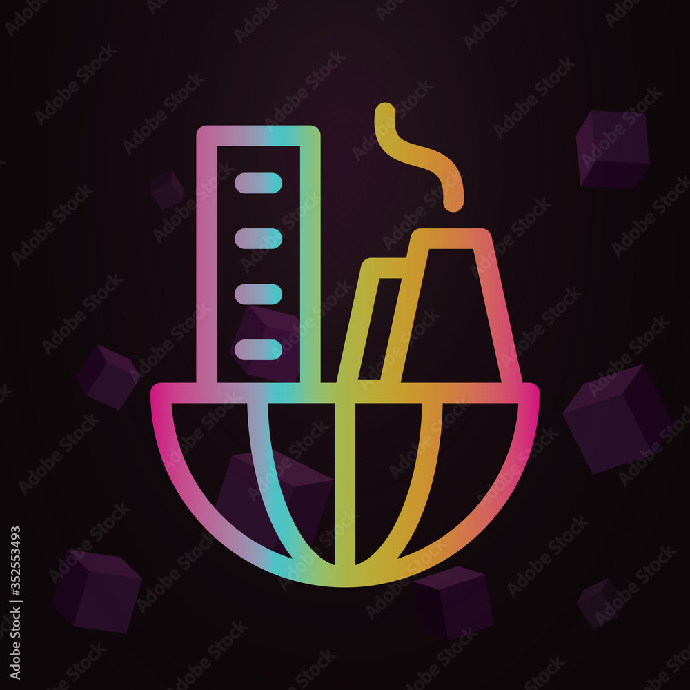 Poster city, pollution line vector nolan icon simple thin line, outline vector of pollution icons for ui an