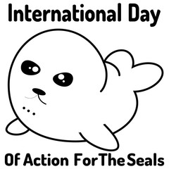 International Day of Action for the Seals.Vector illustration.