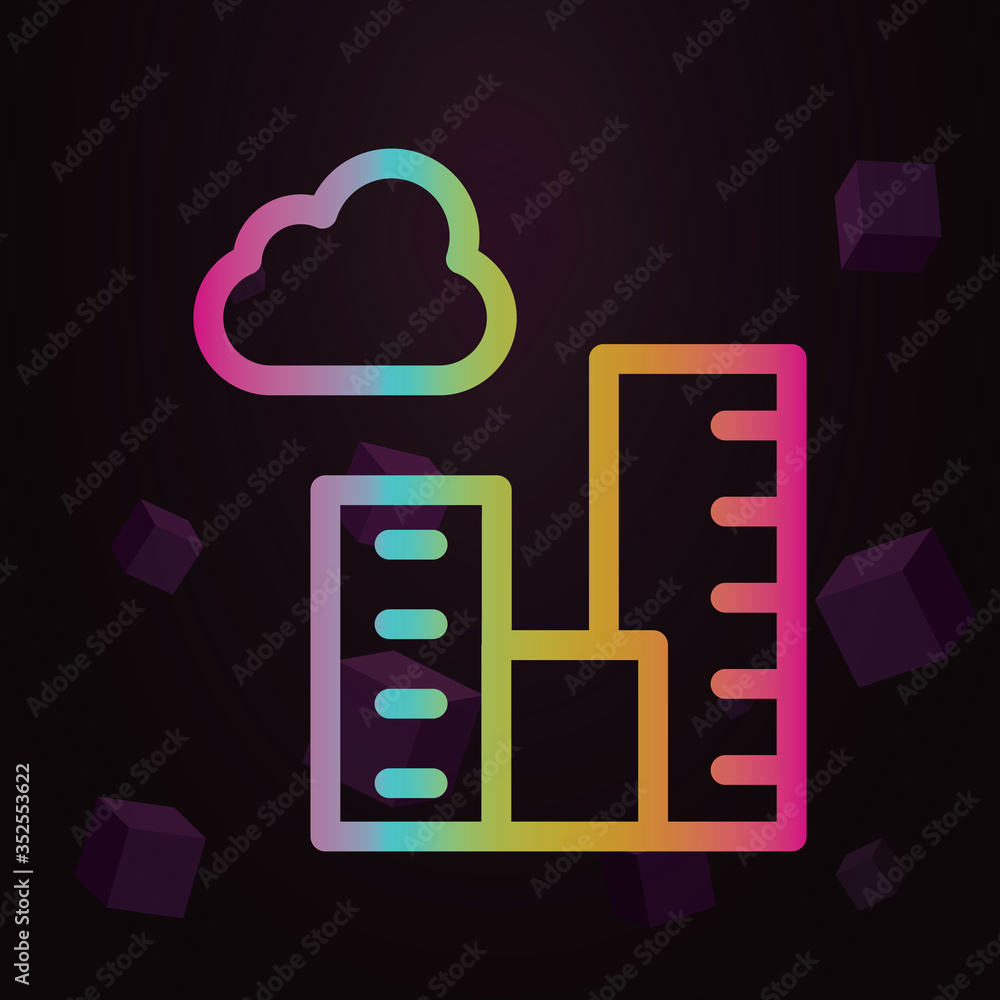 Poster city, pollution line vector nolan icon simple thin line, outline vector of pollution icons for ui an