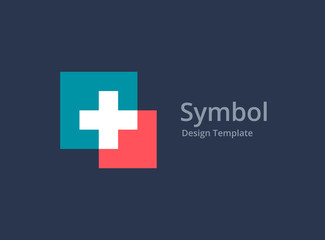 Fototapeta premium Cross plus medical logo icon design template elements