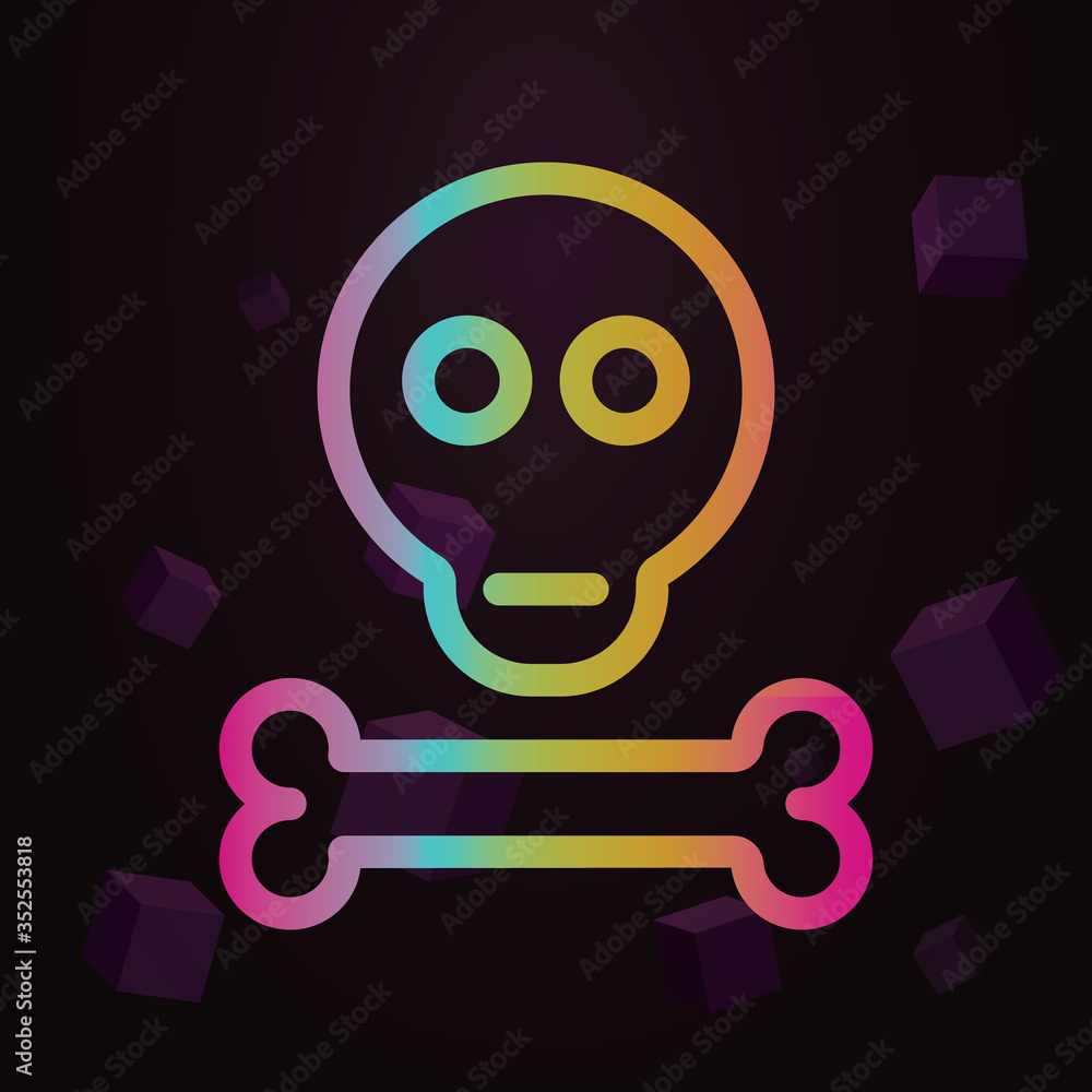 Poster death line vector nolan icon simple thin line, outline vector of pollution icons for ui and ux, webs