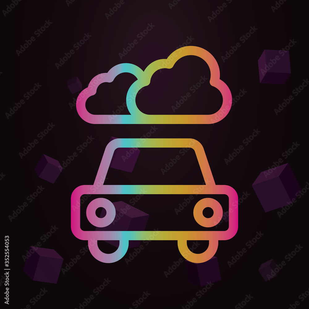 Aufkleber car, smoke line vector nolan icon simple thin line, outline vector of pollution icons for ui and ux,