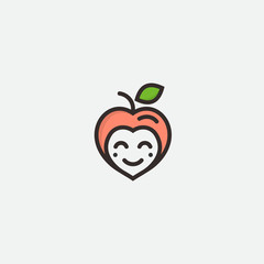 Peachy cartoon logo. peachy icon