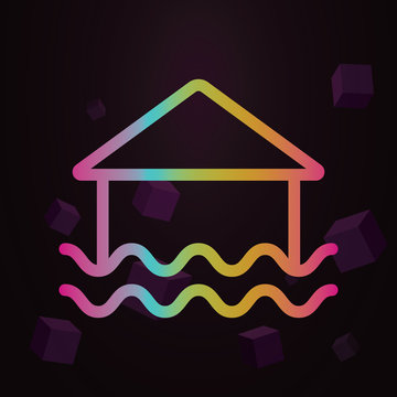 Flood, home, sea line vector nolan icon Simple thin line, outline vector of Pollution icons for ui and ux, website or mobile application
