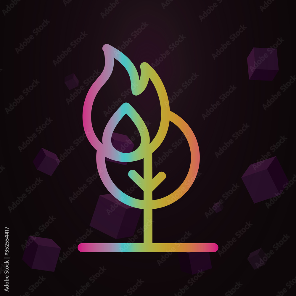 Poster forest, tree, fire line vector nolan icon simple thin line, outline vector of pollution icons for ui