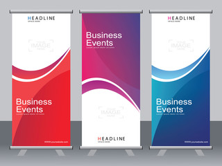 Business banner roll up set,standee banner template,Modern banner.