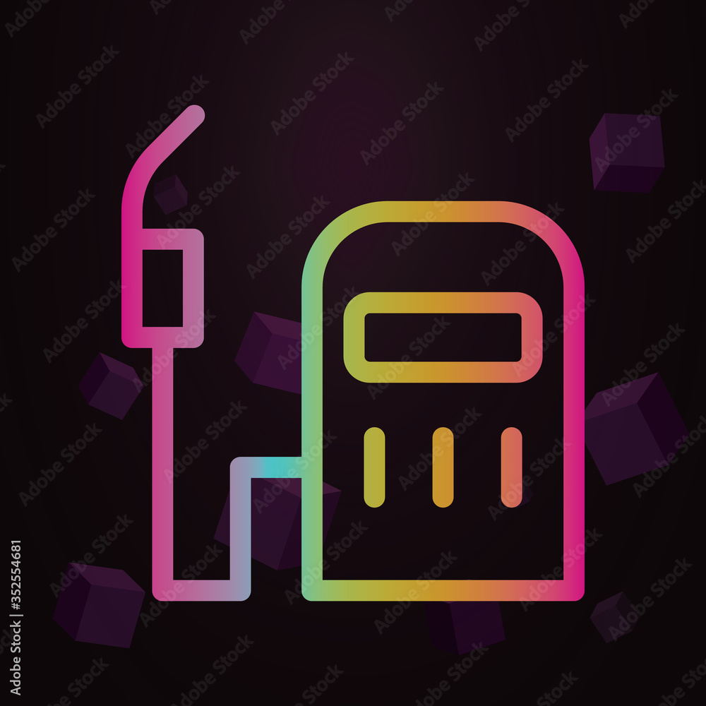 Poster gas, fuel line vector nolan icon simple thin line, outline vector of pollution icons for ui and ux, 