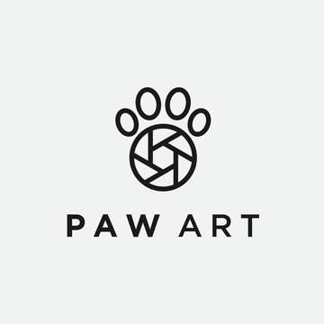 pet photo logo. paw icon
