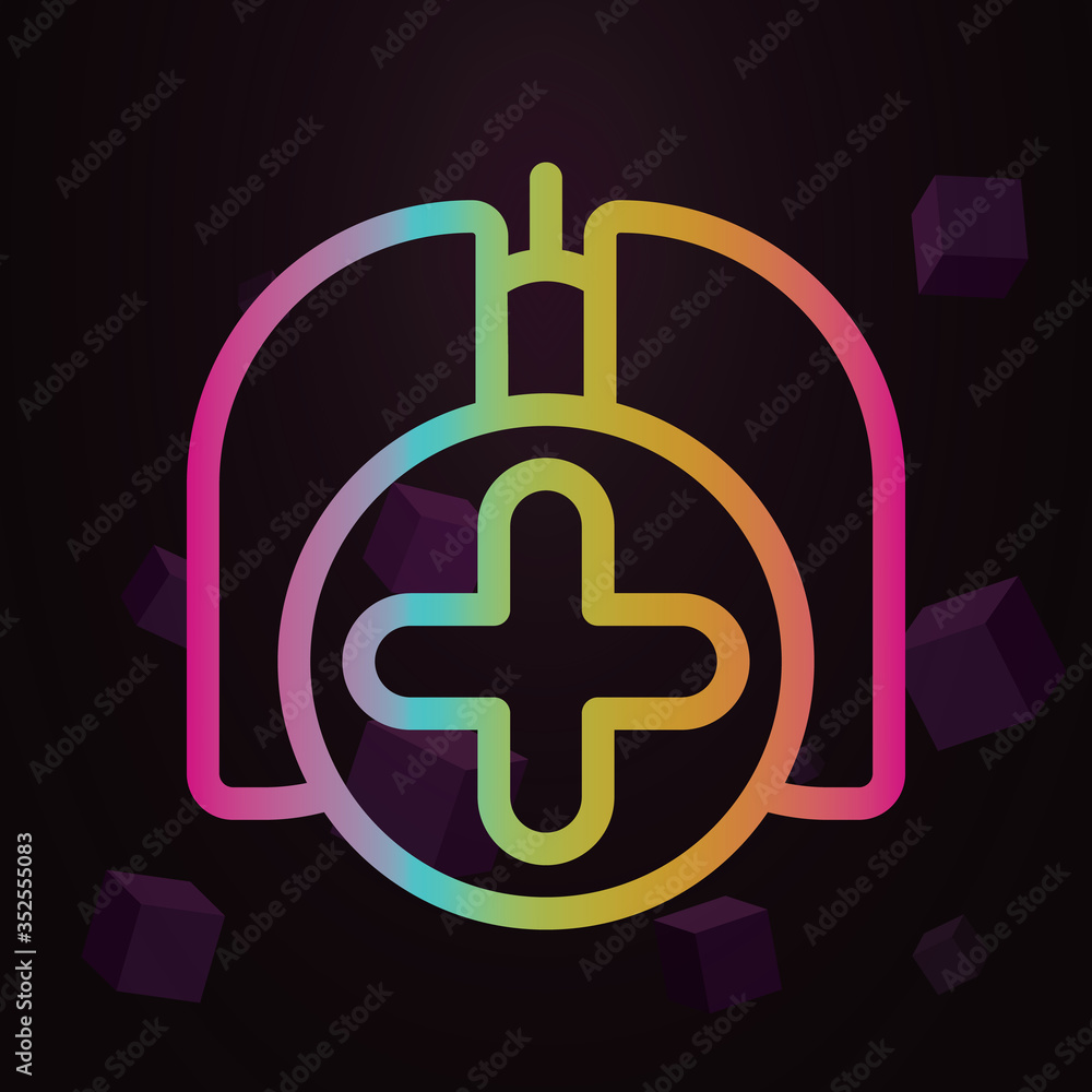 Poster lungs, treatment line vector nolan icon simple thin line, outline vector of pollution icons for ui a