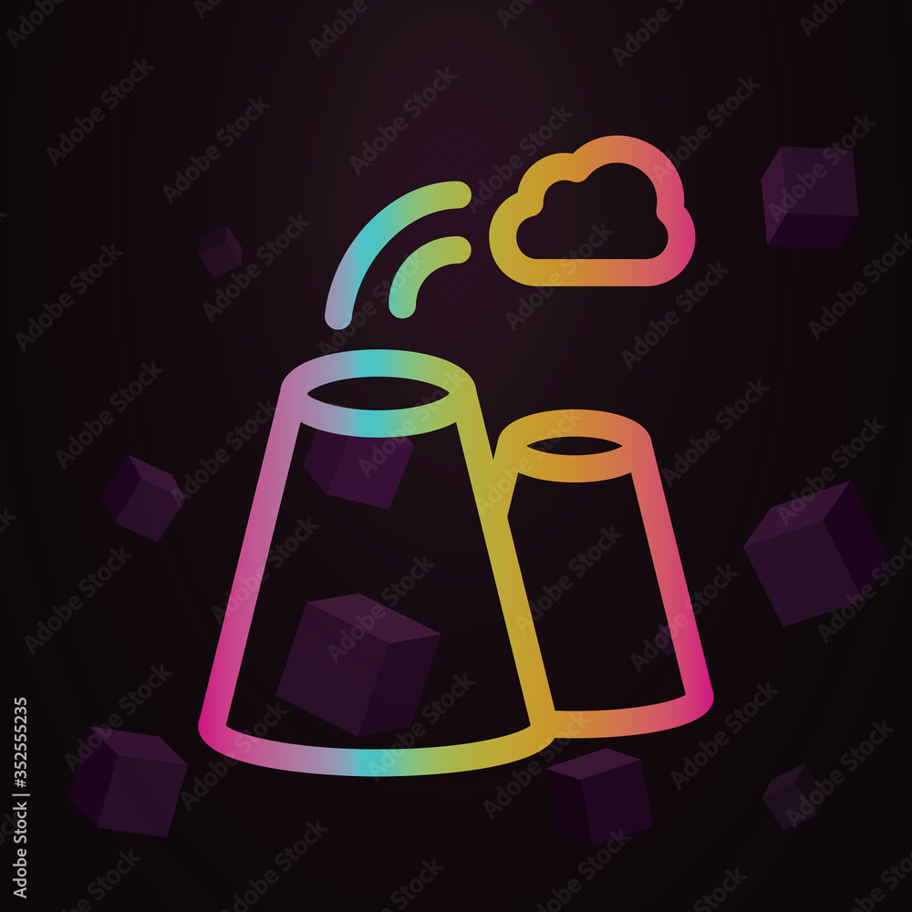 Aufkleber nuclear, factory line vector nolan icon simple thin line, outline vector of pollution icons for ui a