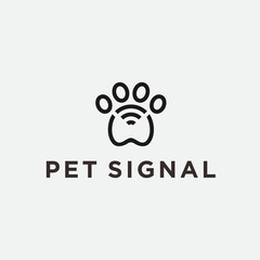 signal pet logo. paw icon