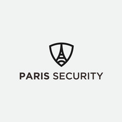 Eiffel Tower logo. french security logo