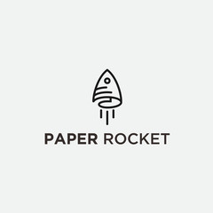 paper rocket logo. news icon