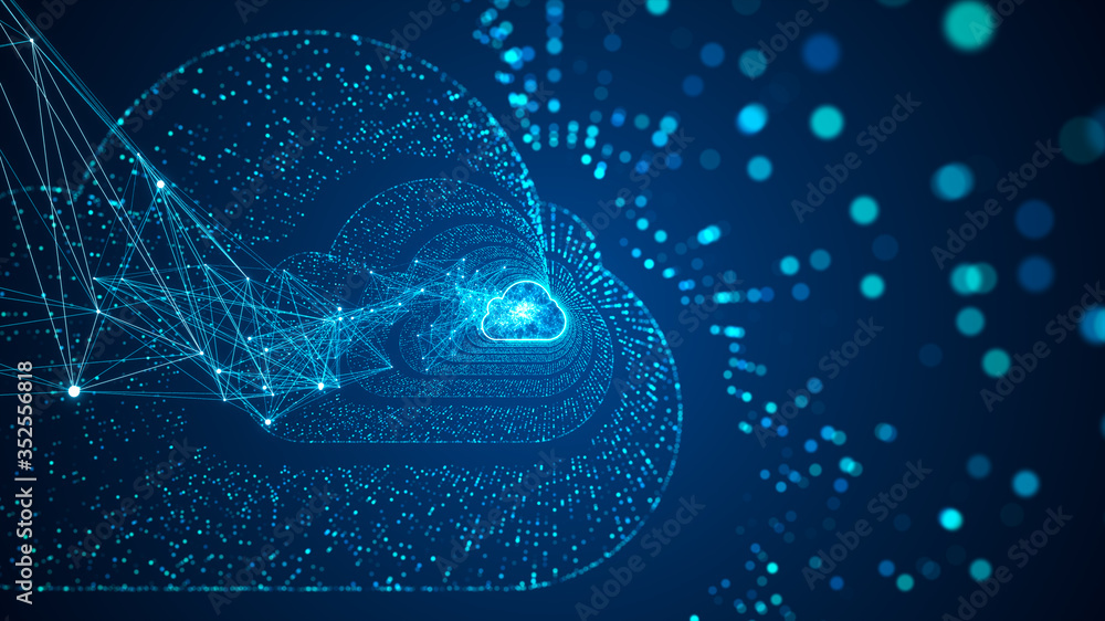 Poster cloud computing and big data concept. 5g connectivity of digital data and futuristic information. ab