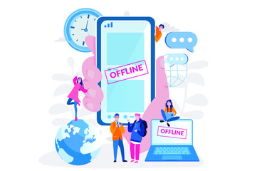Gadgets offline, Vector illustration for web banner, infographics, mobile. digital detox.