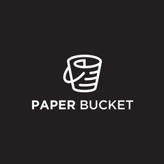 paper bucket logo. paper icon