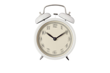 Time is running out concept. Alarm clock with blurry numbers on dial