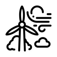 high wind energy mill icon vector. high wind energy mill sign. isolated contour symbol illustration
