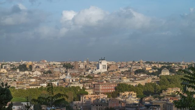 Rome italy skyline aerial view from top time lapse video, rome cityscape.