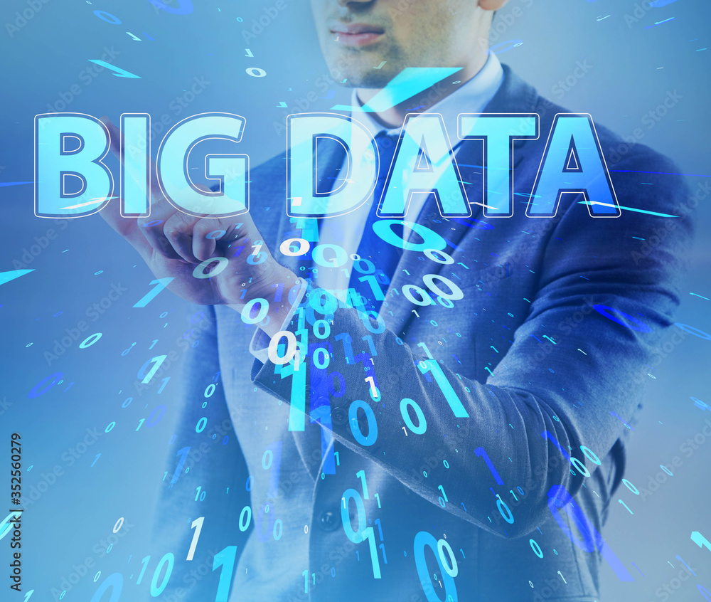 Poster big data concept with data mining analyst