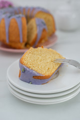 sweet home made lavender lemon sponge cake 