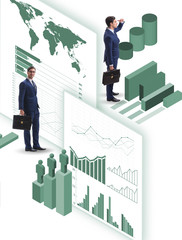 Businessman in business visualization and infographics concept