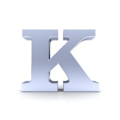 K letter 3d silver sign 
