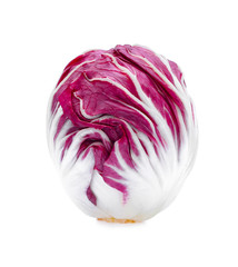 Fresh red radicchio isolated on white background
