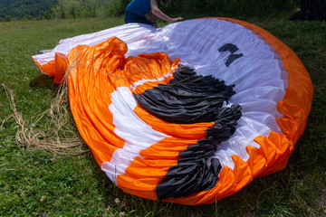 paragliding extreme sport flying with the wind