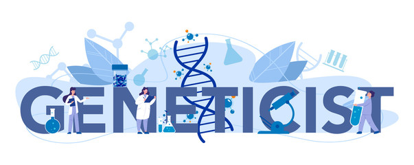 Fototapeta na wymiar Geneticist typographic header concept. Medicine and science