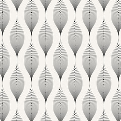 Vector pattern, repeating abstract leaves S-like curved linear shape on garland. Pattern is clean for fabric, printing, wallpaper. Pattern is on swatches panel