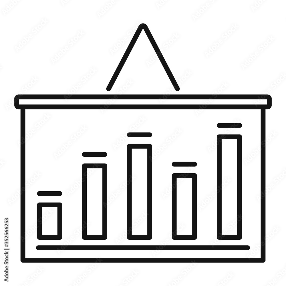 Aufkleber graph money banner icon. outline graph money banner vector icon for web design isolated on white bac