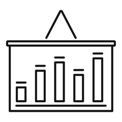 Graph money banner icon. Outline graph money banner vector icon for web design isolated on white background