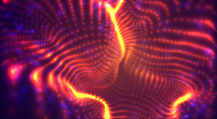 vector orange with red stream of luminous particles