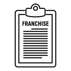 Franchise description icon. Outline franchise description vector icon for web design isolated on white background