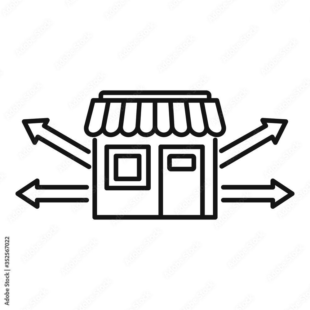 Poster development franchise business icon. outline development franchise business vector icon for web desi