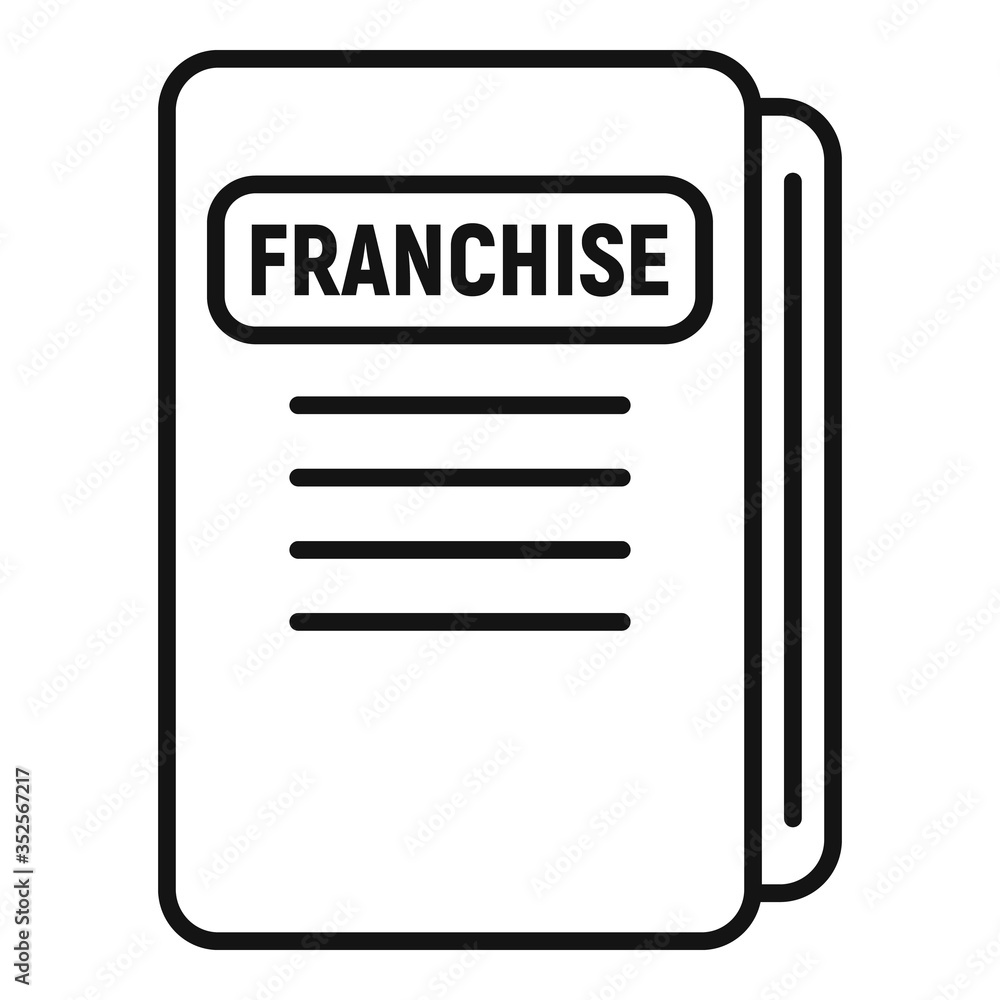 Poster franchise file folder icon. outline franchise file folder vector icon for web design isolated on whi