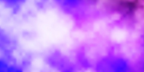 Light Purple vector layout with cloudscape. Gradient illustration with colorful sky, clouds. Beautiful layout for uidesign.