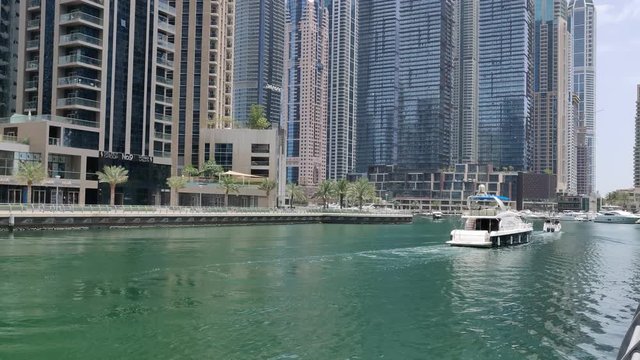 Dhow cruise boat in Dubai Marina walk.
Date: 25-May 2020