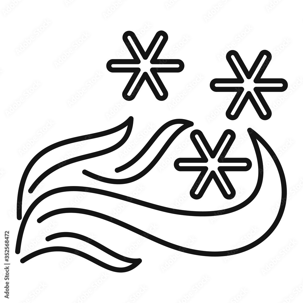 Poster blizzard icon. outline blizzard vector icon for web design isolated on white background