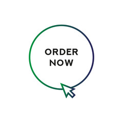 Button with gradient and mouse arrow. Order now. Vector illustration.