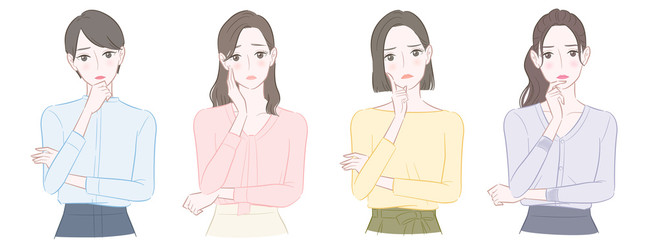 悩む女性のイラスト