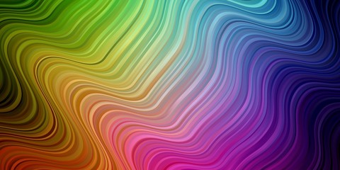 Light Multicolor vector background with lines. Colorful abstract illustration with gradient curves. Template for cellphones.